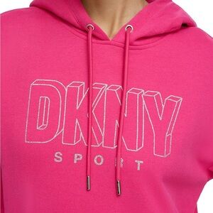 Dkny Sport Women's Glitter-Logo Pullover Hoodie
